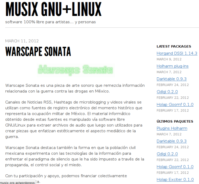 We're on Musix's blog! :) Why to use free software in art creation?
